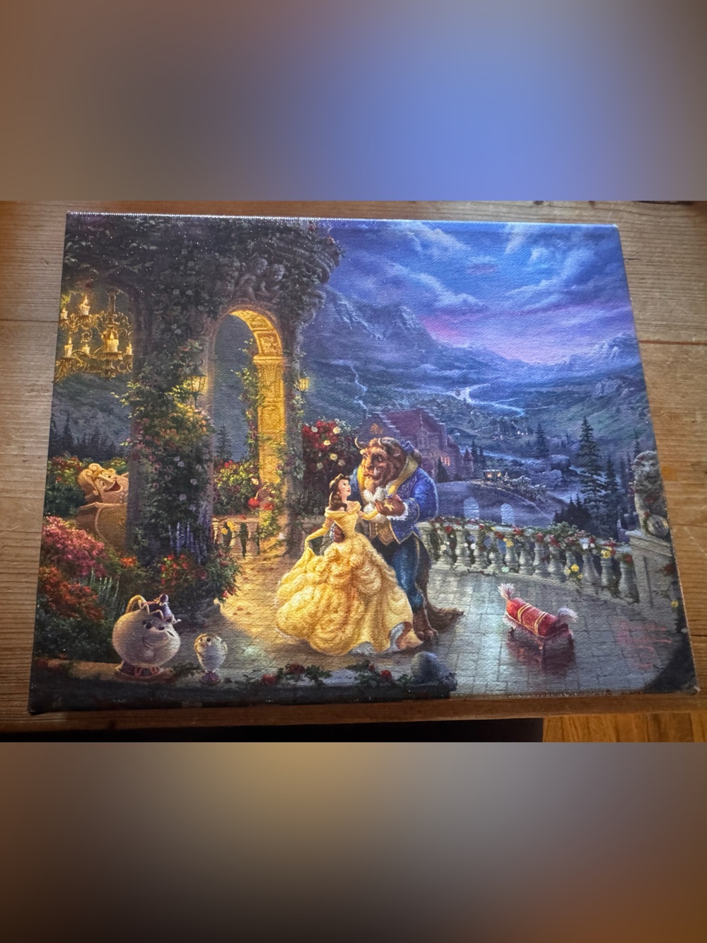 Thomas Kinkade Studios Disney Beauty & The Beast Canvas Art